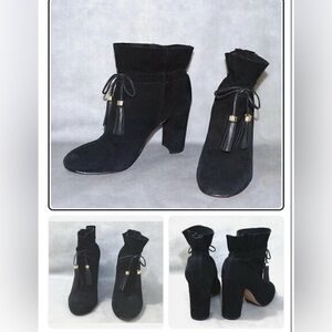 LOUISE ET CIE ANKLE BOOT LO-TAEDIN 7.5 BLACK SUEDE BOOTIE 3 3/4"